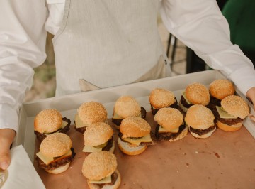 Slider, chuck brisket pattie, baconnaise, pickles and cheese.