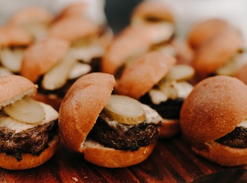 Slider, chuck brisket pattie, baconnaise, pickles and cheese