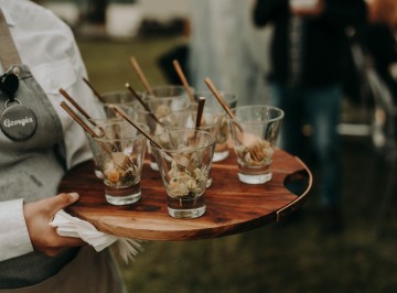 Drunken terakihi ceviche, orange, avocado and fried capers